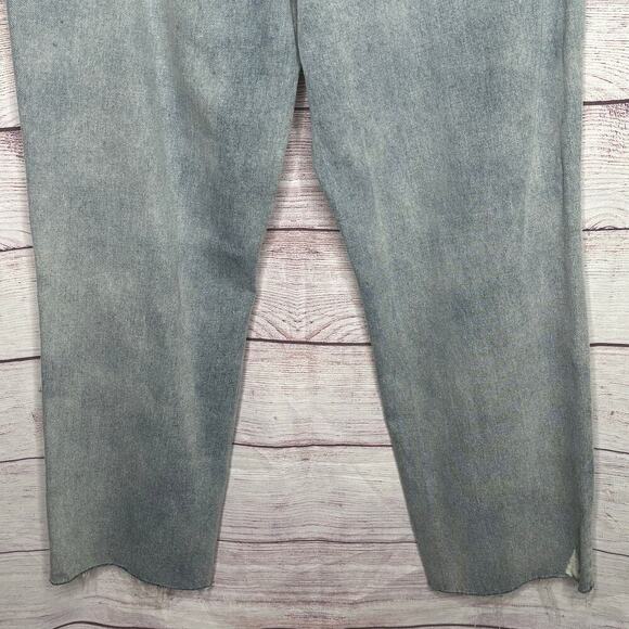 Blank NYC The Madison Crop Raw Hem Light Blue Denim Distressed Jeans Size 31 - Picture 7 of 11